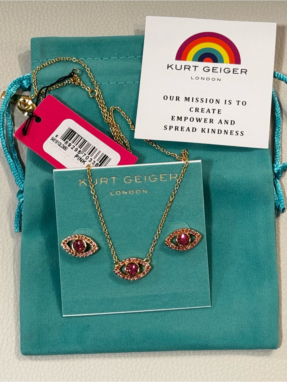 Kurt Geiger Pink Evil Eye Set